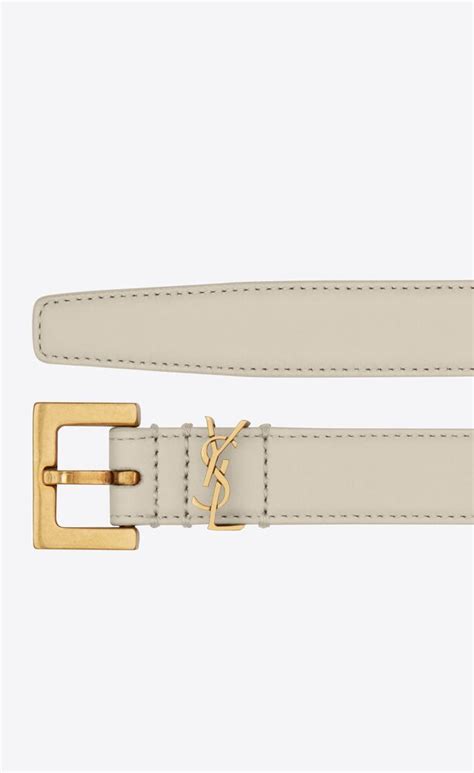 Saint Laurent Cassandre Leather Belt .